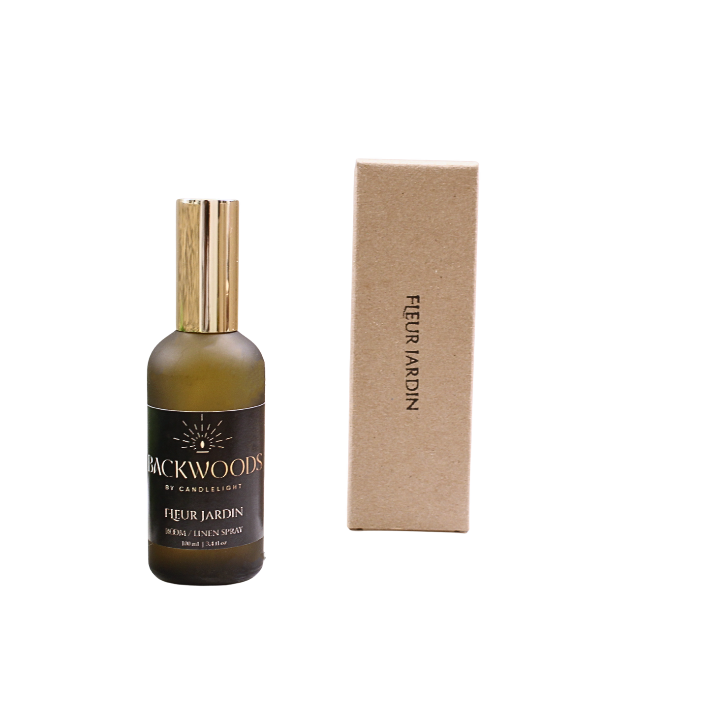 Bottle and box of Backwoods by Candlelight Fleur Jardin product on a white background