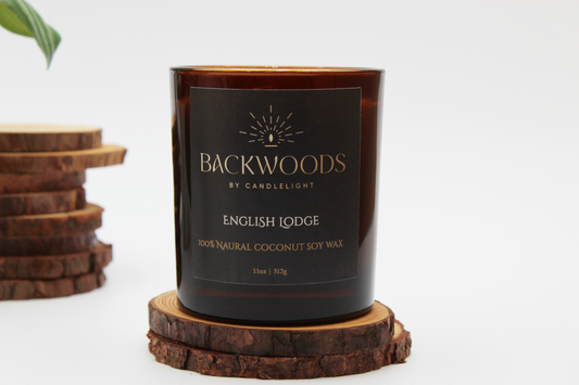 English Lodge Wooden Wick Candle