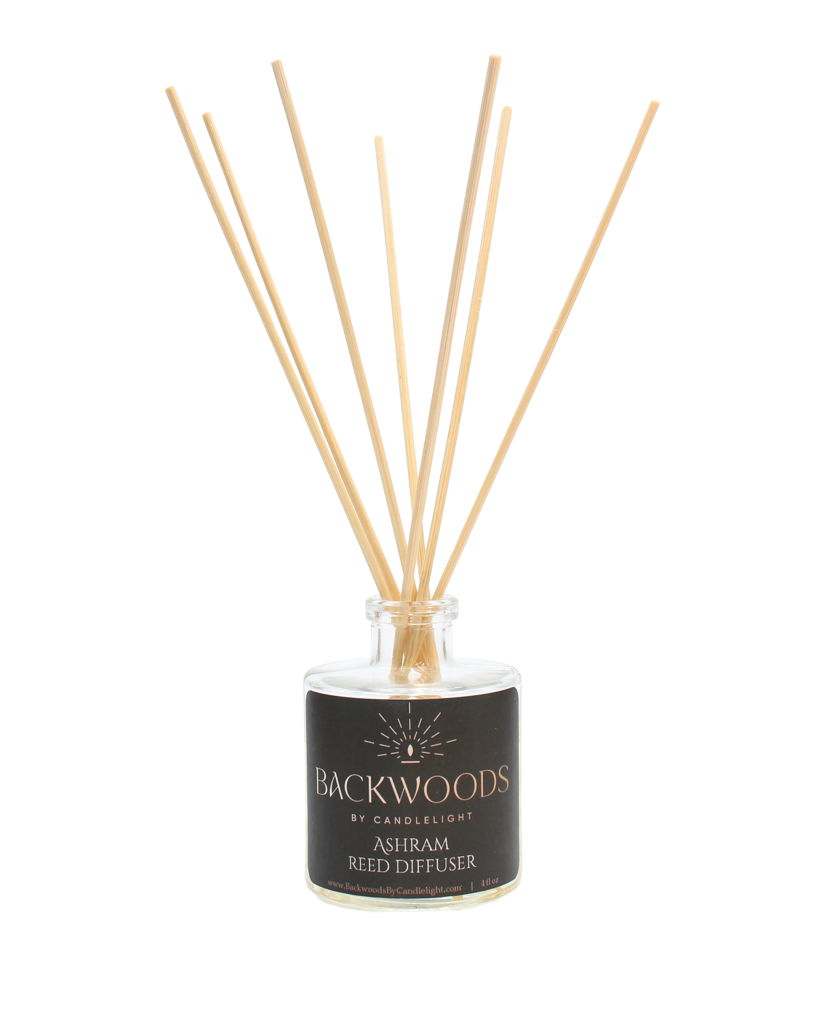 Non-toxic reed diffuser, natural reed diffuser sticks, white background. Ashram reed diffuser.