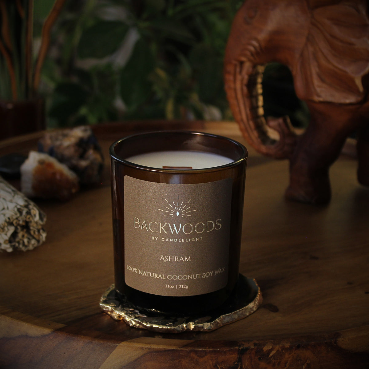 Ashram All Natural Wooden Wick Candle