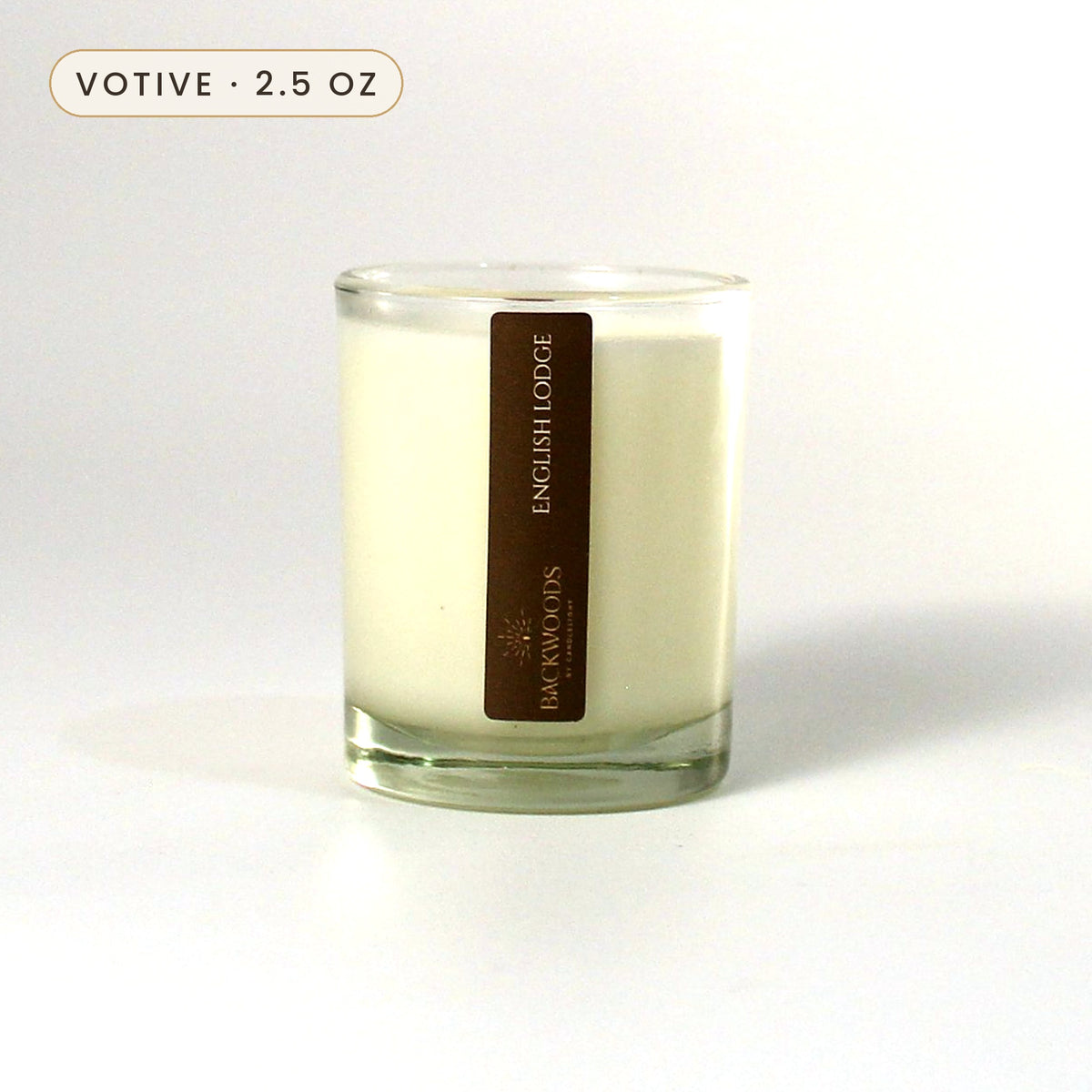 English Lodge 2.5 oz votive candle with wooden wick