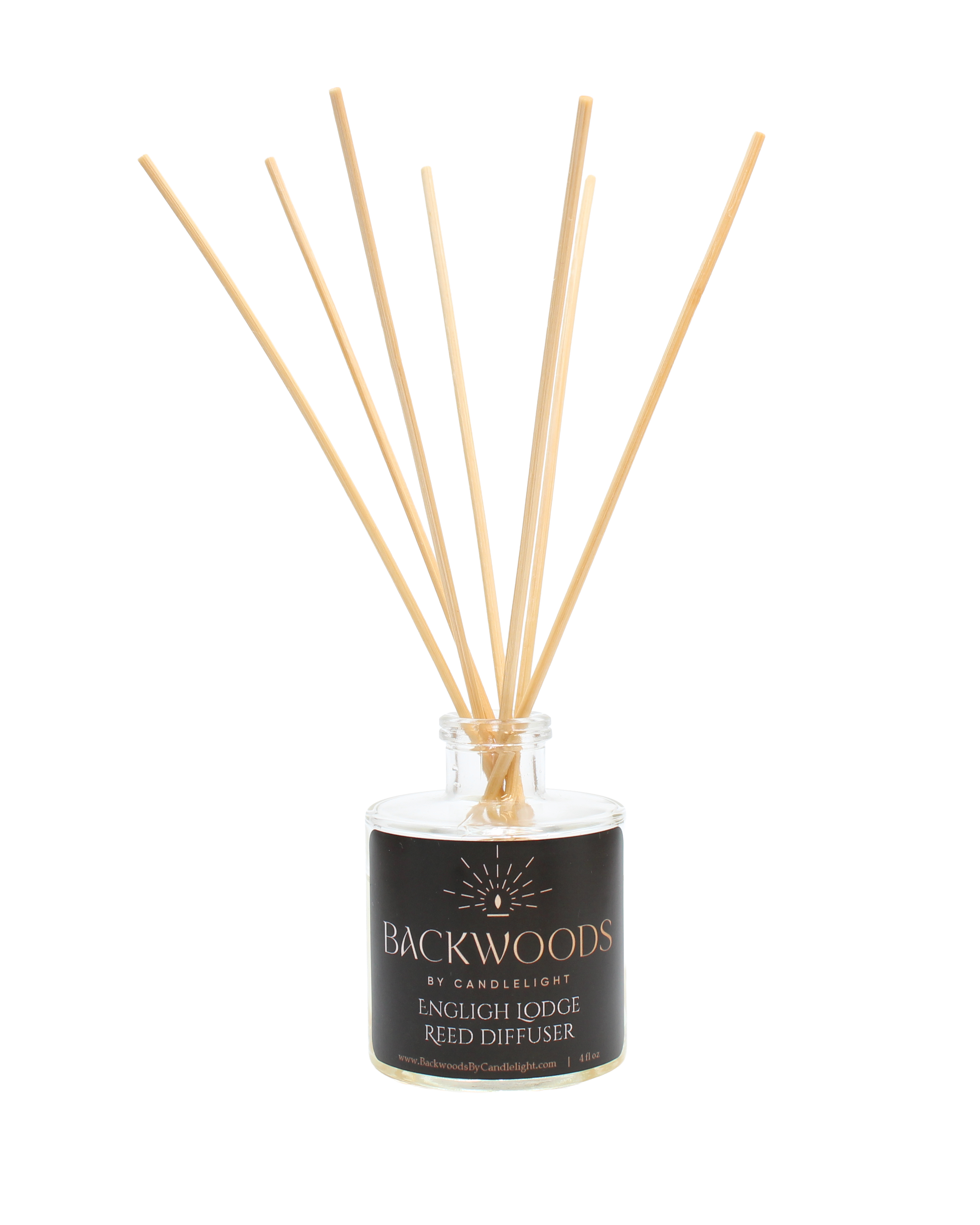 Non-toxic reed diffuser, natural reed diffuser sticks, white background. English Lodge reed diffuser.