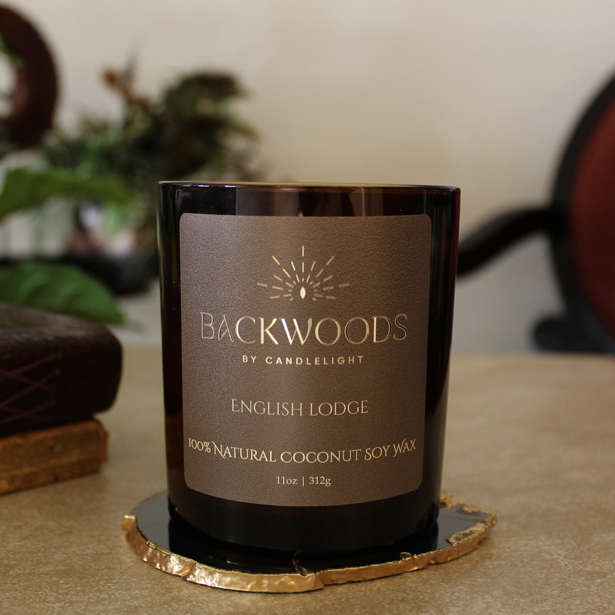 English Lodge All Natural Wooden Wick Candle