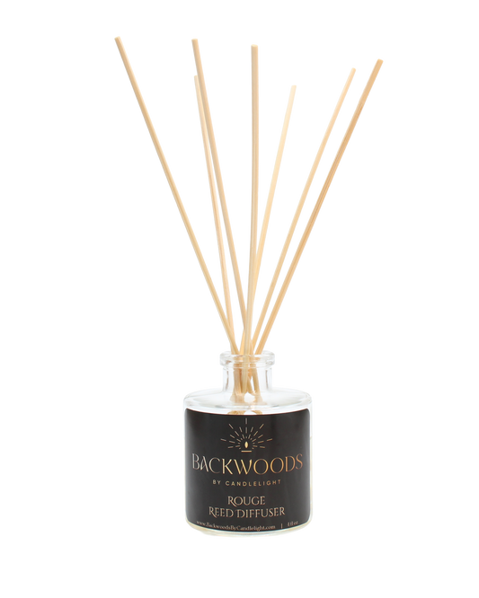 Non-toxic reed diffuser, natural reed diffuser sticks, white background. Rouge reed diffuser.