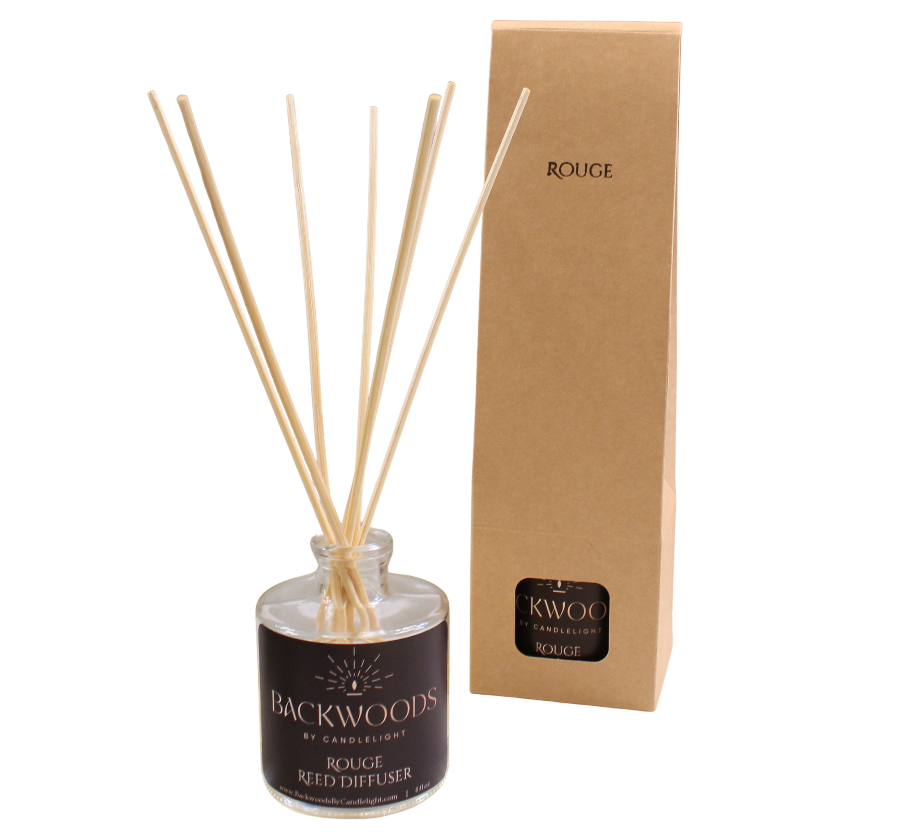 Non-toxic reed diffuser, natural reed diffuser sticks, white background. Rouge reed diffuser.